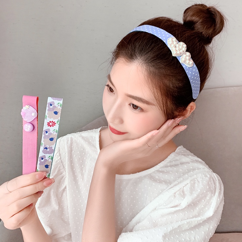 Băng Đô Dán Tóc Mái Đính Nơ Phong Cách Hàn Quốc Xinh Xắn Cho Nữ