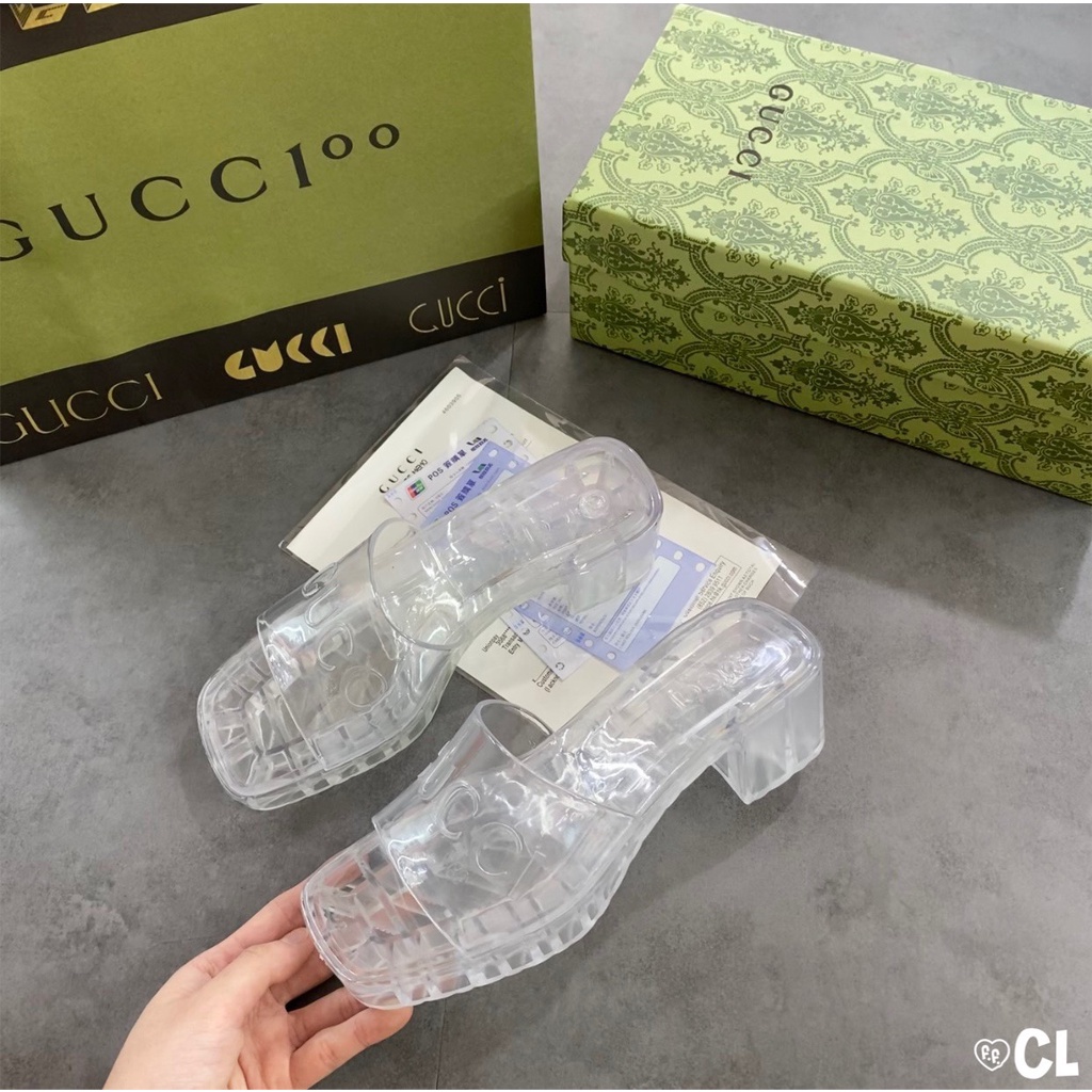 Dép cao gót 5 phân nhựa trong cao cấp 3 màu
