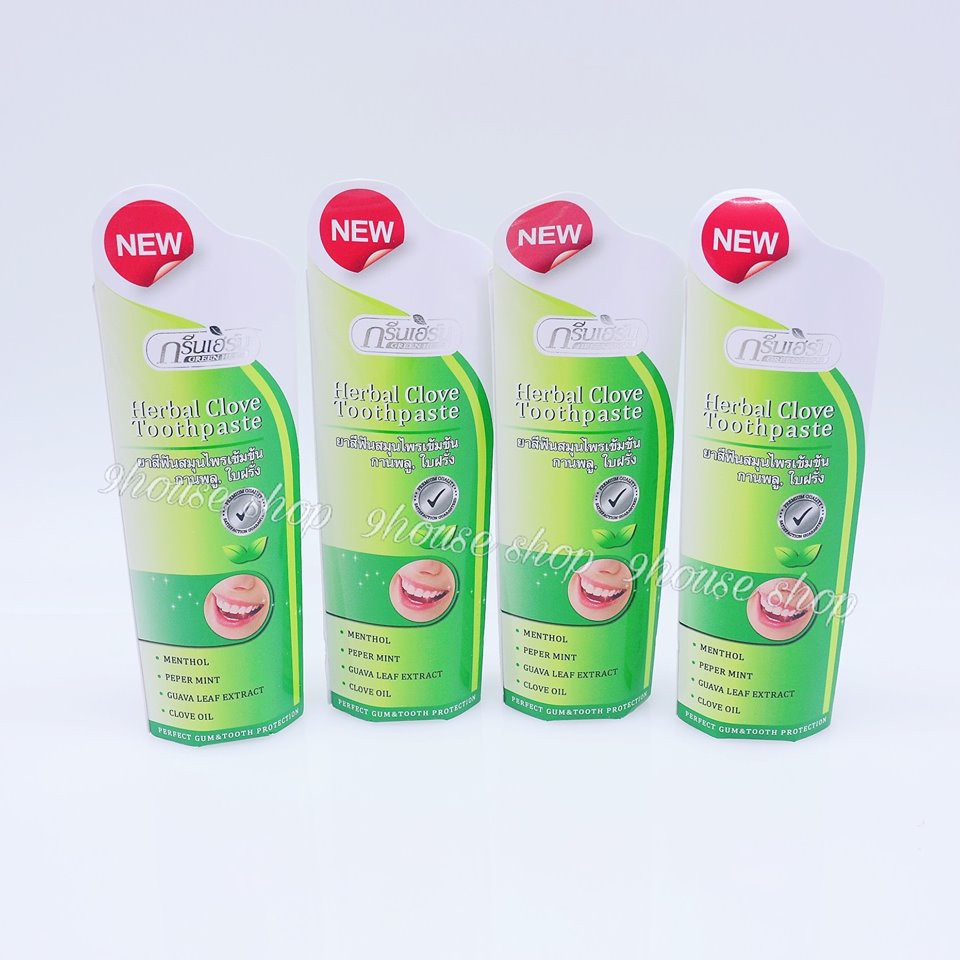 01 TUÝP Kem Tẩy Trắng Răng GREEN HERB Thái Lan 30gr (Herbal Clove Toothpaste)