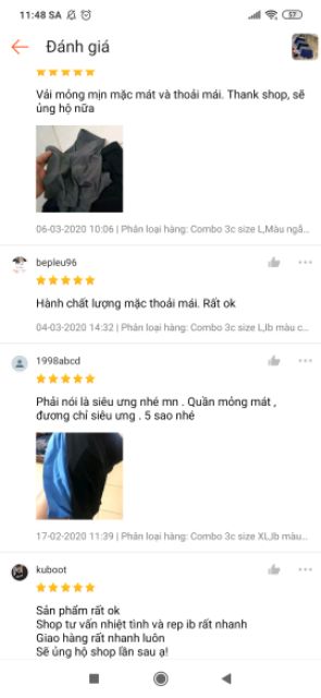 Combo 14c boxer đúc lụa sữa cho khách sỉ