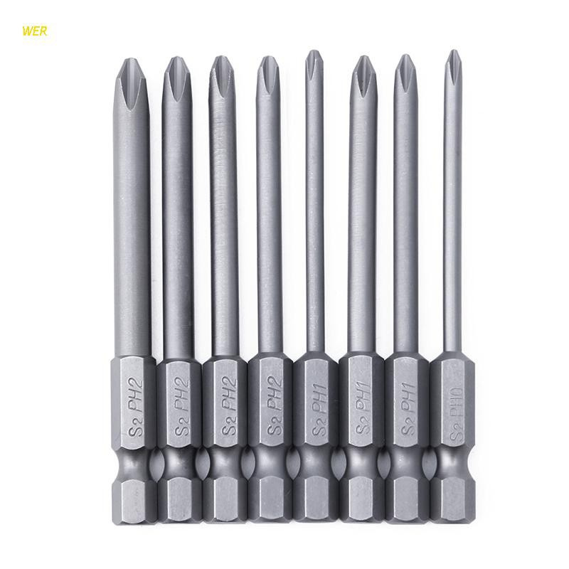 Set 8 Đầu Tua Vít Bằng Hợp Kim Thép Từ Tính 75mm Dài 6.35mm