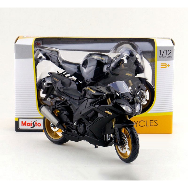 MÔ HÌNH XE MOTO Siêu xe KAWASAKI Ninja ZX-10R 2010 Black - MAISTO tỷ lệ 1:12