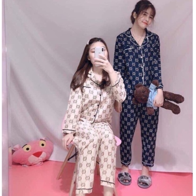 Bộ ngủ pijama lụa kate thái áo dài quần dài bộ mặc nhà Hanz.vn mềm mại dễ thương H1 | BigBuy360 - bigbuy360.vn