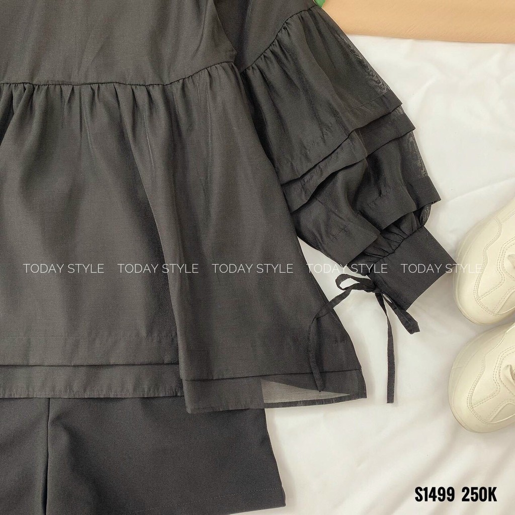 [Best Seller]_SET 3 MÓN ÁO BABYDOLL TAY PHỒNG BUỘC NƠ + ÁO 2 DÂY + QUẦN SHORT 1013 | BigBuy360 - bigbuy360.vn