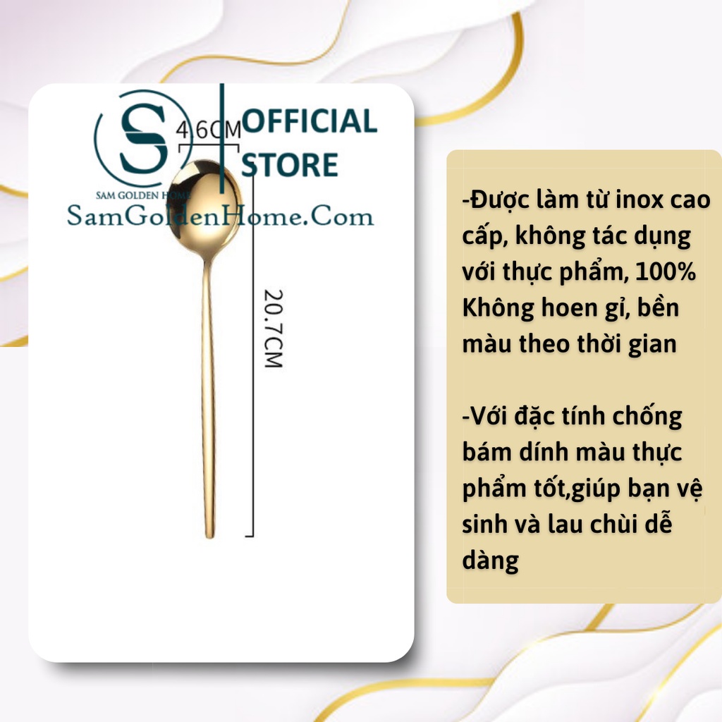 Bộ Muỗng Đũa Nĩa Cao Cấp Basic Golden Cutlery Vàng Gold Sang Trọng Chất Lượng Cao