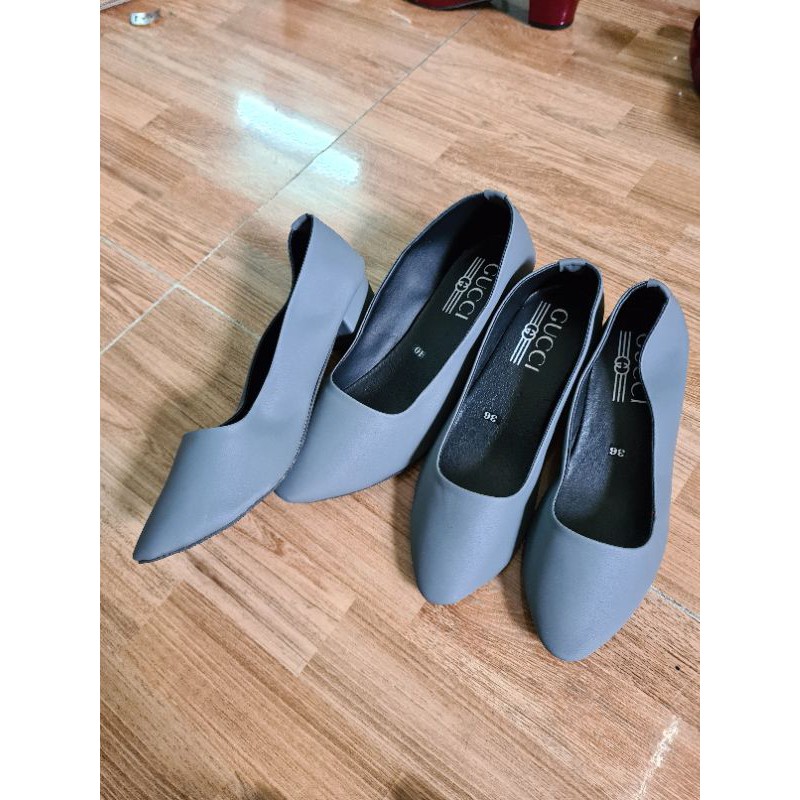 (size 40) Giày gót trơn pastel đơn giản , 3 phân (6 mẫu)