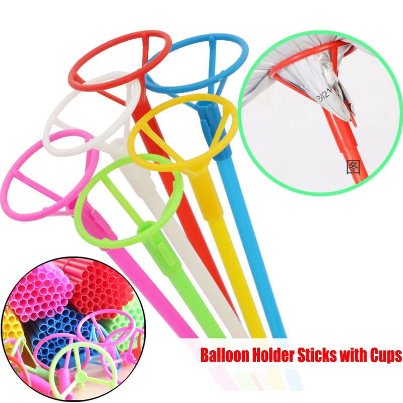 Set 50 giá đỡ bong bóng nhiều màu sắc 40cm