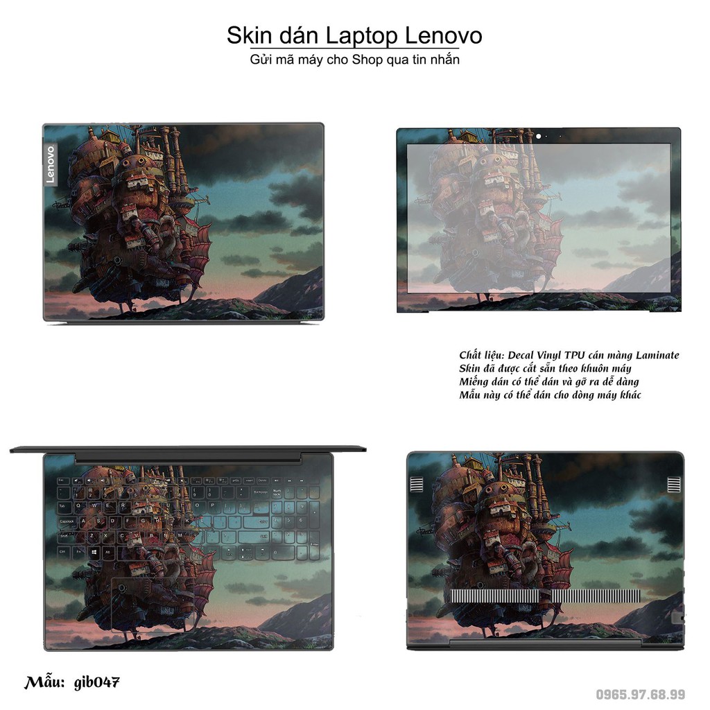 Skin dán Laptop Lenovo in hình Ghibli film (inbox mã máy cho Shop)