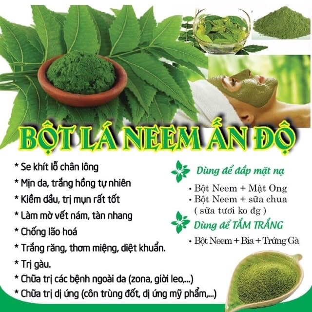 100GR Bột Lá Neem Ấn Độ nguyên chất Organic