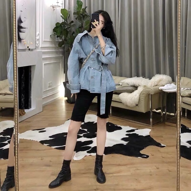 [ORDER+ẢNH THẬT] ÁO SƠ MI DENIM THẮT DÂY EO