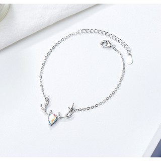 Lắc tay bạc s925 sừng hươu đính đá