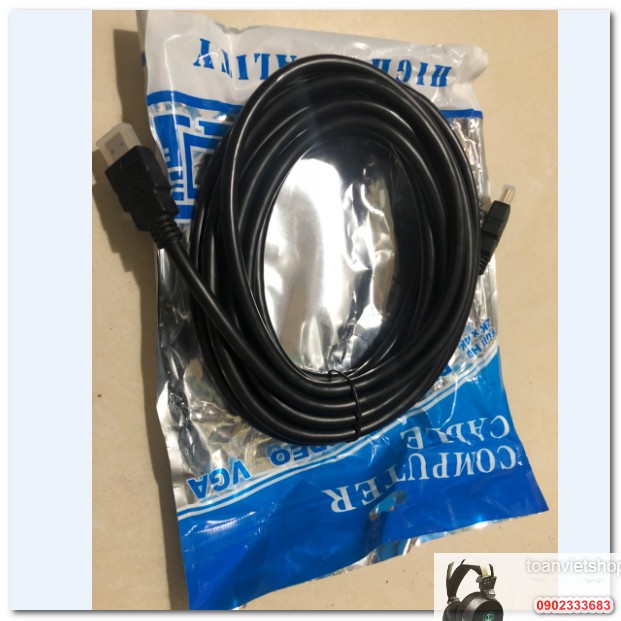 Dây Cáp Tín Hiệu hdmi Tròn Đen 5m Chuẩn 1.4 Dùng Cho Máy Tính Văn Phòng Pc Laptop Máy Chiếu Tivi Đầu Ghi Camera