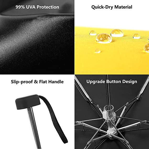 Dù Gấp Mini Siêu Nhẹ Chống Tia uv / Thấm Nước Tiện Dụng Mang Theo Du Lịch