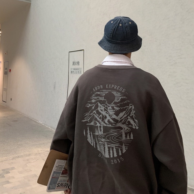 Áo sweater nỉ bông tay dài unisex homies in hình Mountain | BigBuy360 - bigbuy360.vn