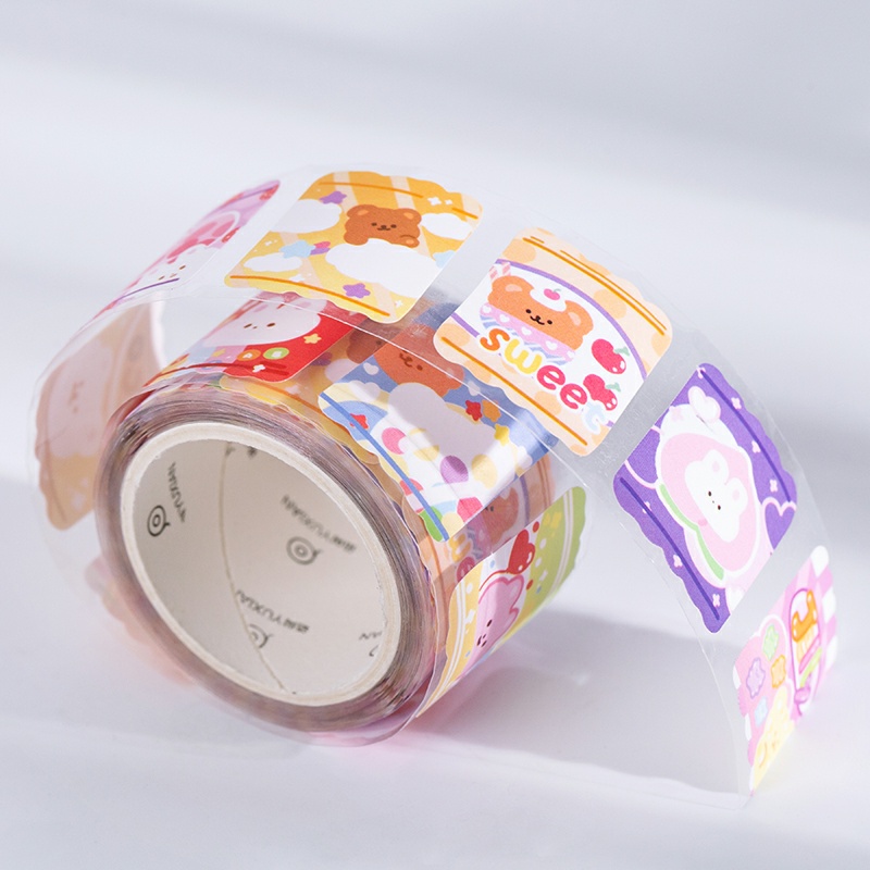 Set Sticker 100 Miếng Dạng Cuộn Băng Keo Washi