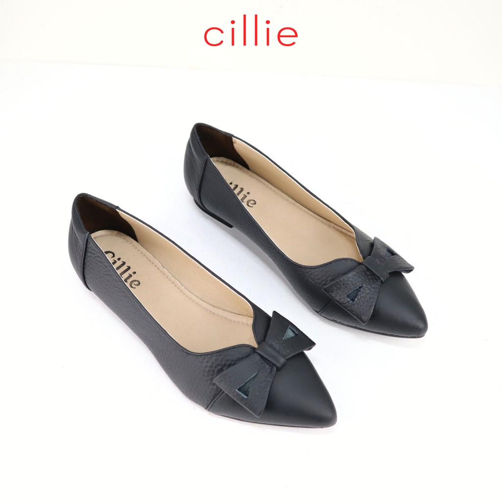 Giày búp bê nơ da thật Cillie 1053