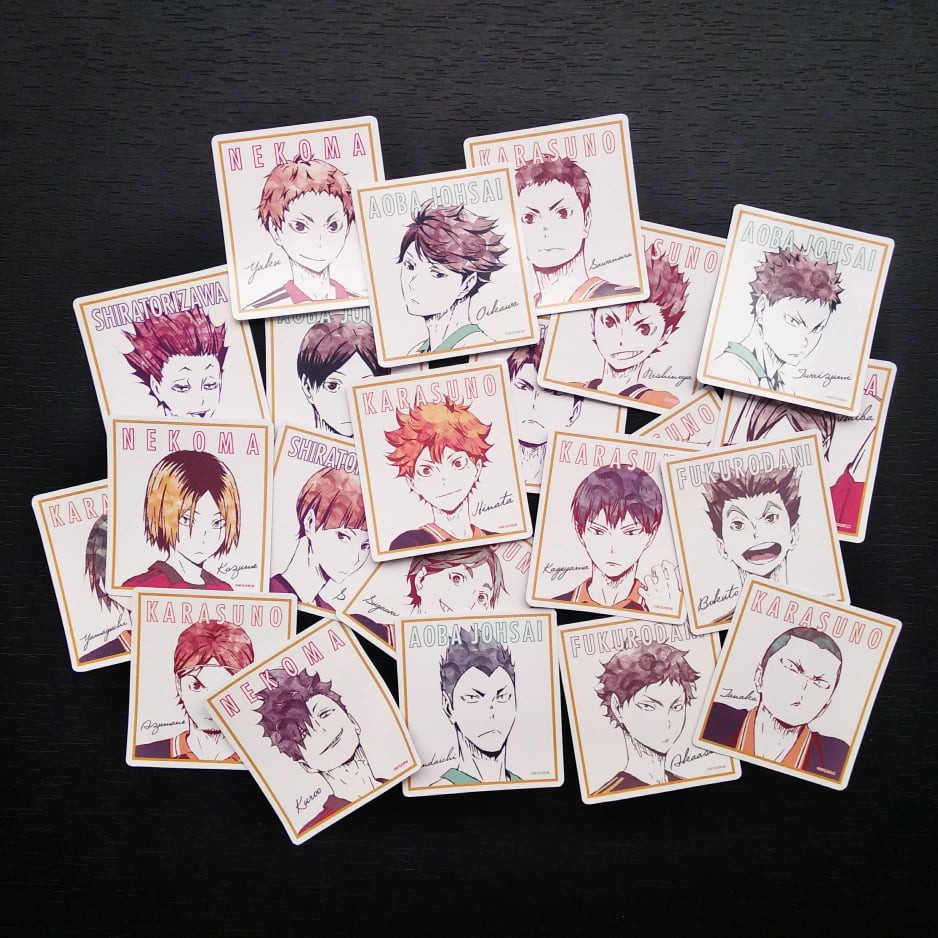 Bộ 22 sticker anime Haikyuu!! size 5.5x5 cm