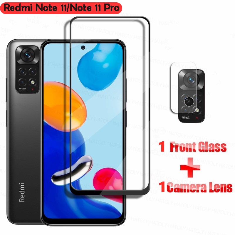Miếng Dán Cường Lực 2 Trong 1 Bảo Vệ Ống Kính Máy Ảnh Cho Xiaomi Redmi Note 11 Pro 5G 11Pro Note11 4G