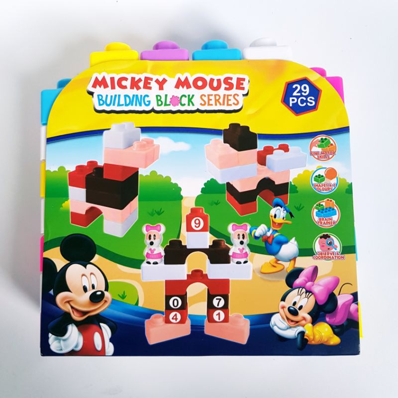 Balo lắp ghép mèo Hello Kitty, chuột Mickey 29 chi tiết cỡ lớn 7966