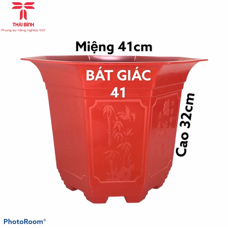 Chậu Nhựa Bát Giác Đỏ (Combo 3 cái)-CHẬU NHỰA THÁI BÌNH