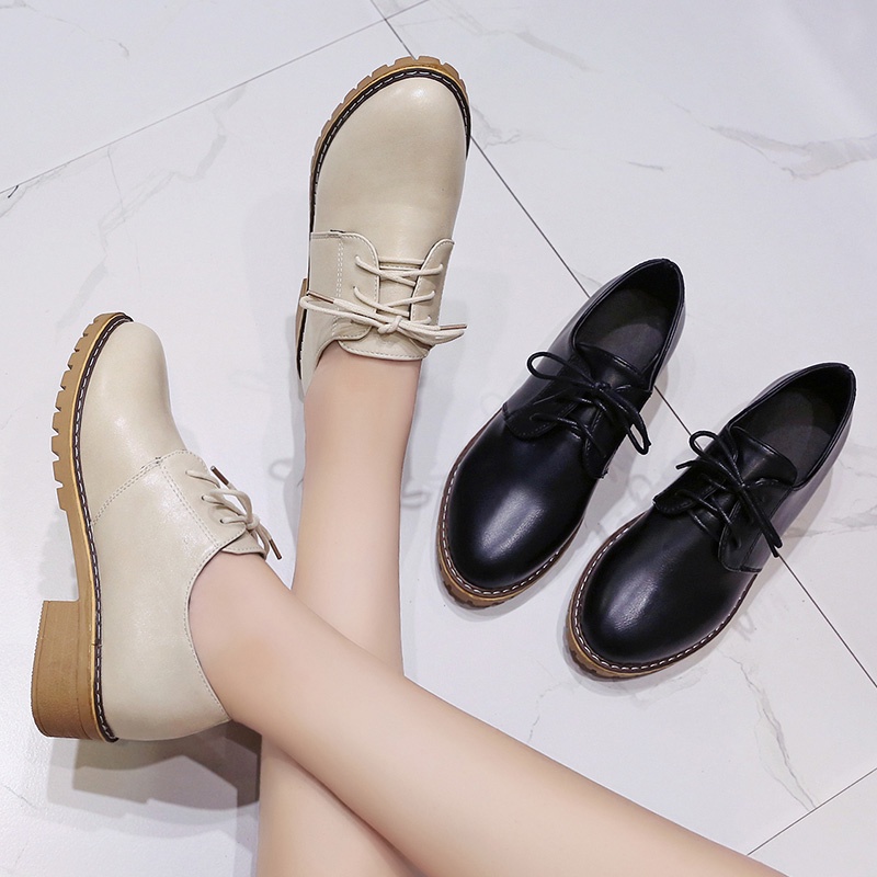 Giày Oxford Nữ Gót Cao Da Mềm Phong Cách Nữ Tính Hàn Quốc MPS259 - Mery Shoes