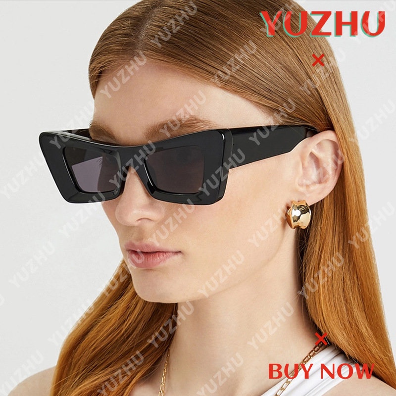 (YUZHU) Kính Râm Mắt Mèo Oversize Thời Trang Phương Tây Thiết Kế Mới