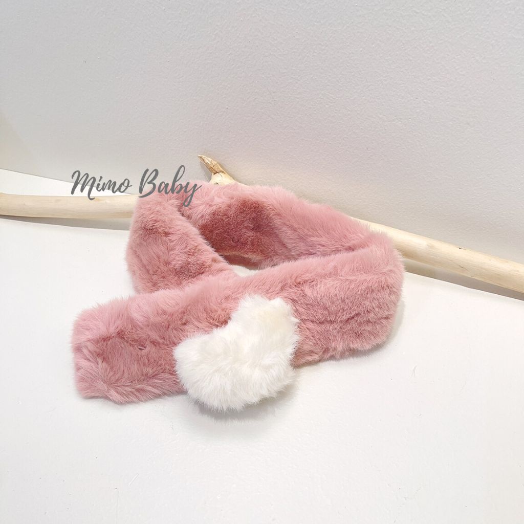 Khăn lông thỏ mềm mại hình trái tim xinh xắn cho bé KL152 Mimo Baby