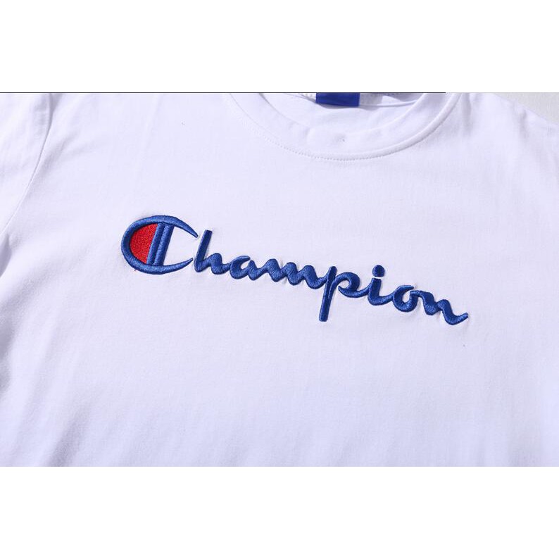 Áo thun ngắn tay in chữ Champion thời trang cho cả nam và nữ