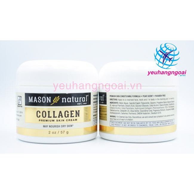 Kem dưỡng da, chống lão hóa Collagen Beauty Mason Natural 57g của Mỹ