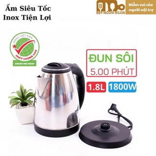 Ấm siêu tốc, ấm điện vỏ inox 1,8L