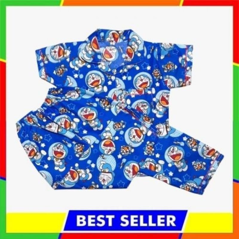 Bộ Đồ Ngủ Pijama In Hình Doraemon Dễ Thương Cho Bé 6-12 Tuổi