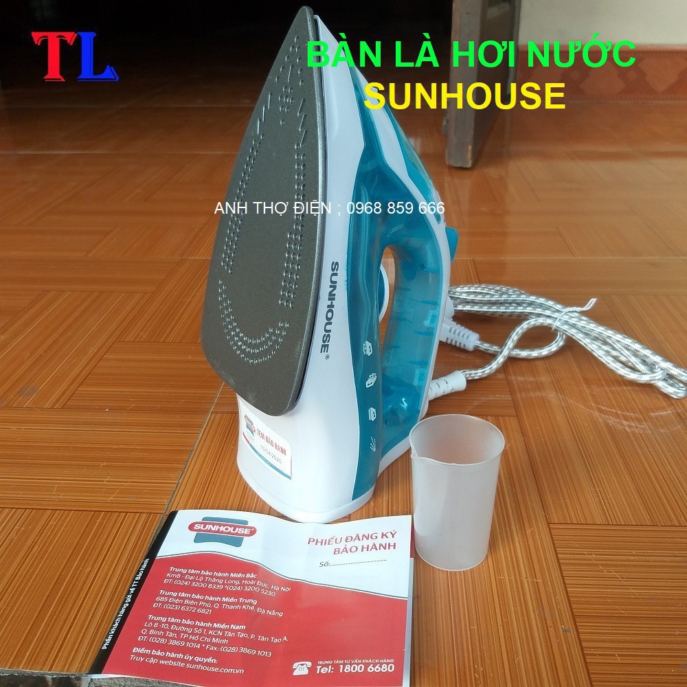 Bàn Là Hơi Nước SUNHOUSE, Bàn Ủi Hơi Nước SHD2065 1600W - Hàng chính hãng, chất lượng hãng