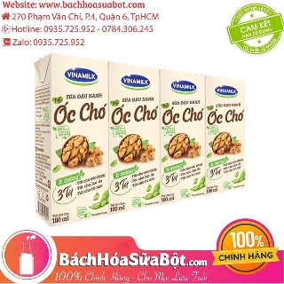 Sữa đậu nành hạt óc chó vinamilk 180ml - lốc 4 hộp