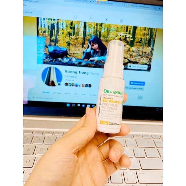 Keo ong xịt họng ORGANIKA BEE PROPOLIS 30ml dạng xịt- Loại không chứa C.ồn