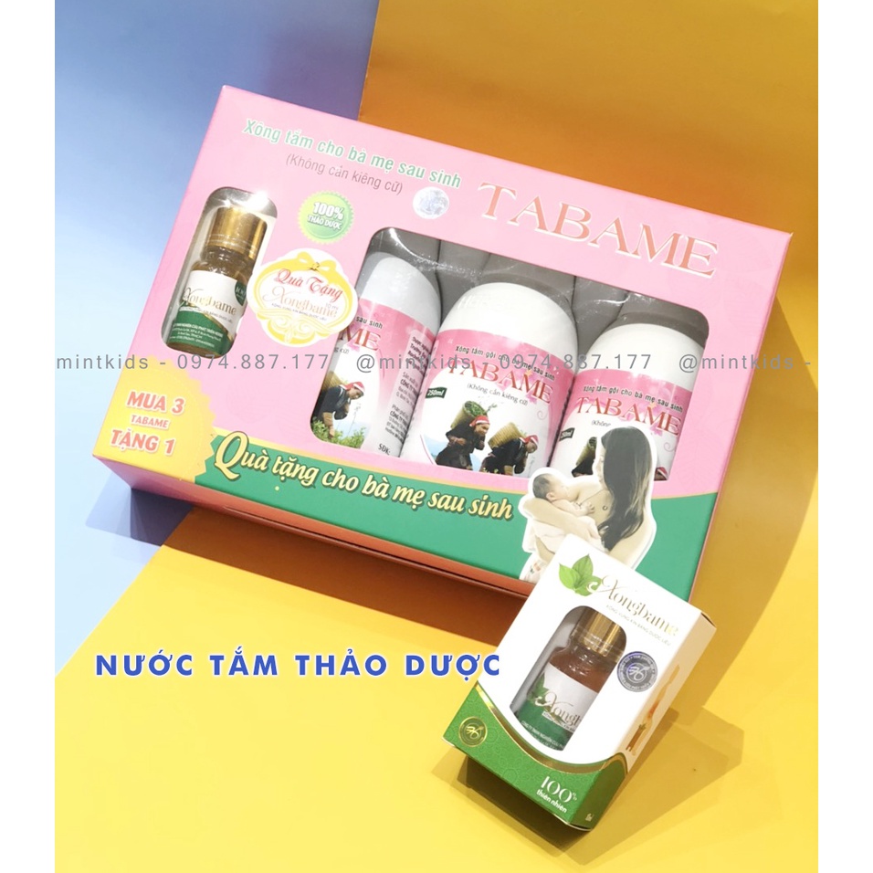 (TẶNG 1 XÔNG VÙNG KÍN XONGBAME 10ML) COMBO 3 CHAI NƯỚC XÔNG TẮM THẢO DƯỢC CHO MẸ 250ML TABAME (Việt Nam Chất Lượng Cao)