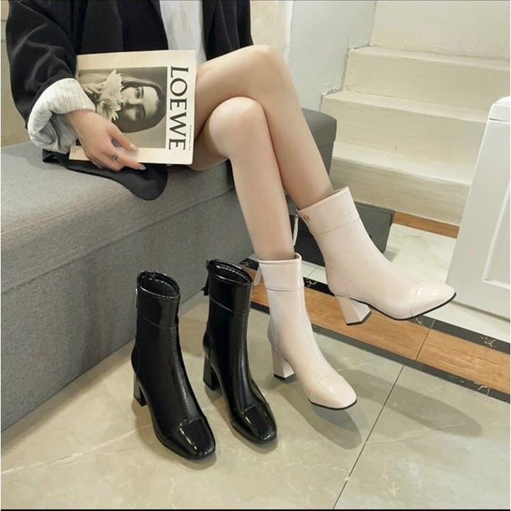 Boot Nữ Cao Cổ Da Bóng Thời Trang Siêu Hot