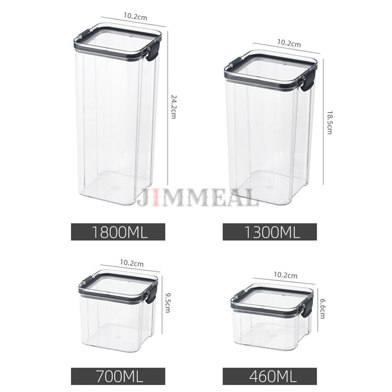 [Freeship] Hũ Nhựa PET, Hộp Nhựa PET Đựng Thực Phẩm Trong Suốt Có Khóa Hộp Đựng Ngũ Cốc 460 700 950ml 1300 1800ml