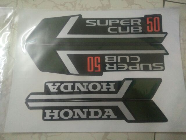 Bộ tem Honda Super cub 50 màu xanh nhớt