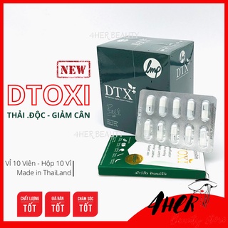 Dtoxi - Thải Độc Giảm Cân Mẫu Mới Xanh đậm (vỉ 10 viên)