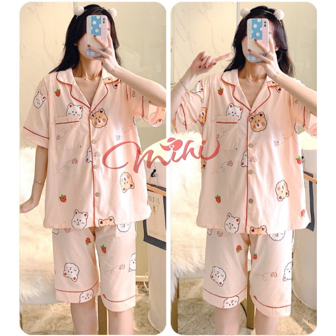 Bộ đồ bầu lửng sau sinh và cho con bú ti Pijama, Bộ ngủ cho mẹ quần áo bà bầu mặc nhà thời trang mùa hè chất đẹp Bigsize