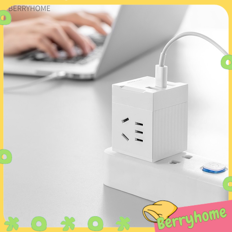 BerryHome Bảng ổ cắm điện Bộ chuyển đổi nguồn Ổ USB mạch dây thiết bị