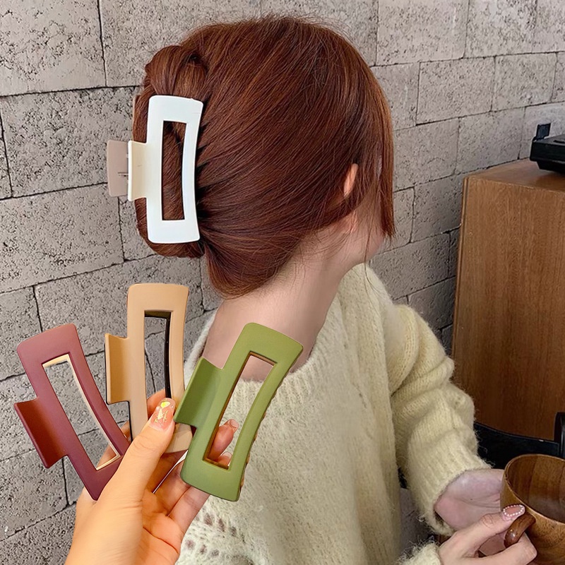 Kẹp Tóc Cá Mập Bằng acrylic Màu Sắc Kẹo Ngọt Phong Cách Cổ Điển Đơn Giản Phù Hợp Cho Trang Điểm Khi Tắm