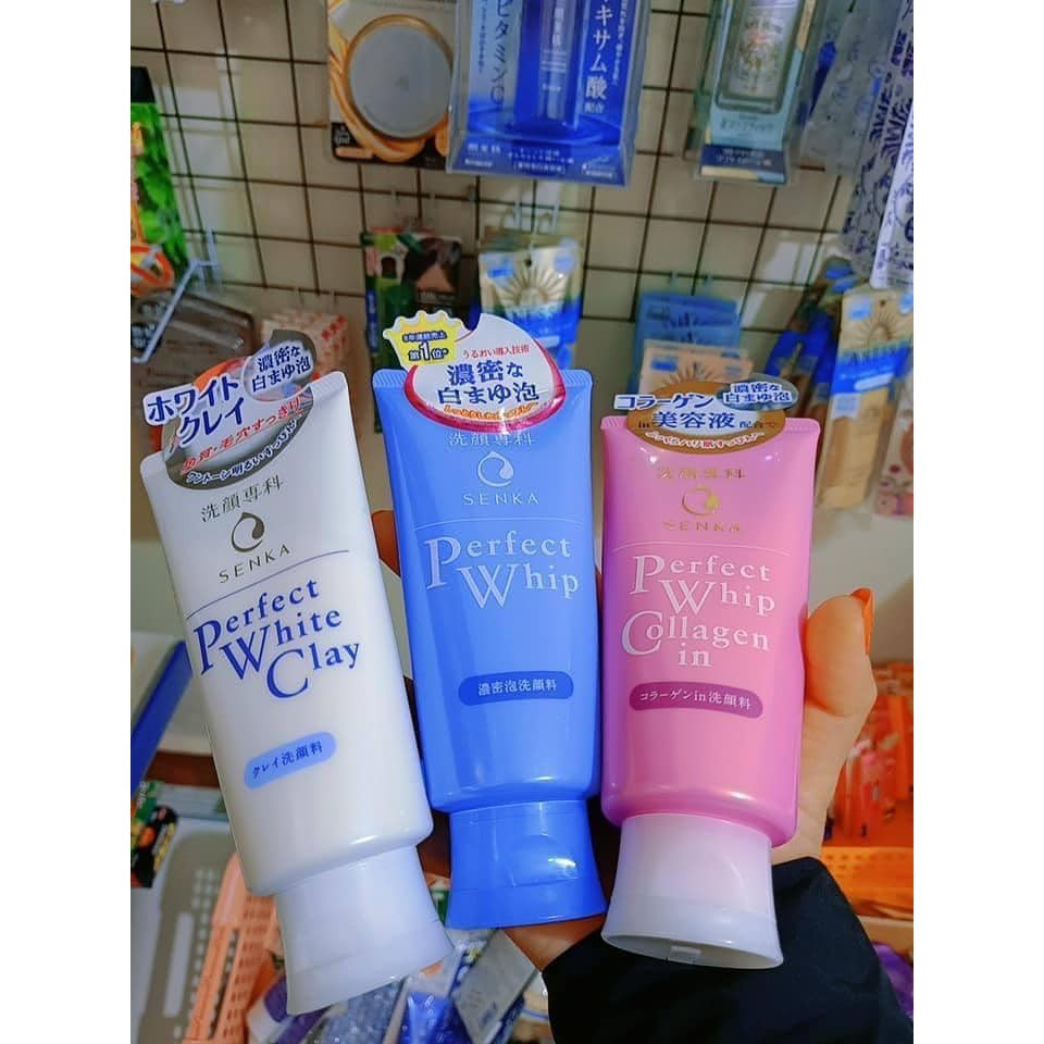 Sữa Rửa mặt tạo bọt Senka Perfect Whip 120ml trà xanh cho mọi loại da dầu mụn nhạy cảm và khô sạch da La La Cosmetic | BigBuy360 - bigbuy360.vn