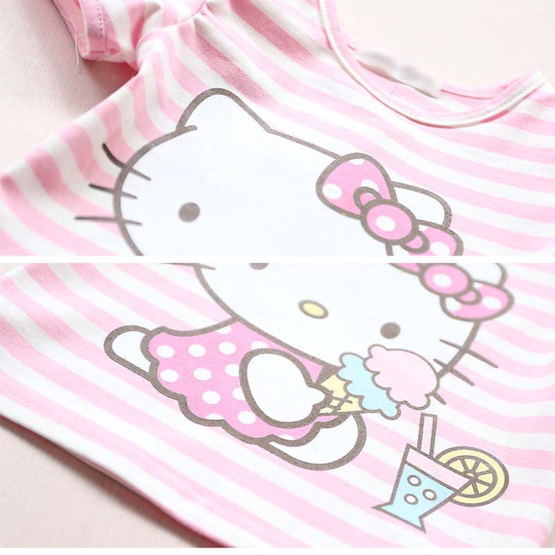 Áo Thun Tay Ngắn Hình Hello Kitty Cho Bé Gái