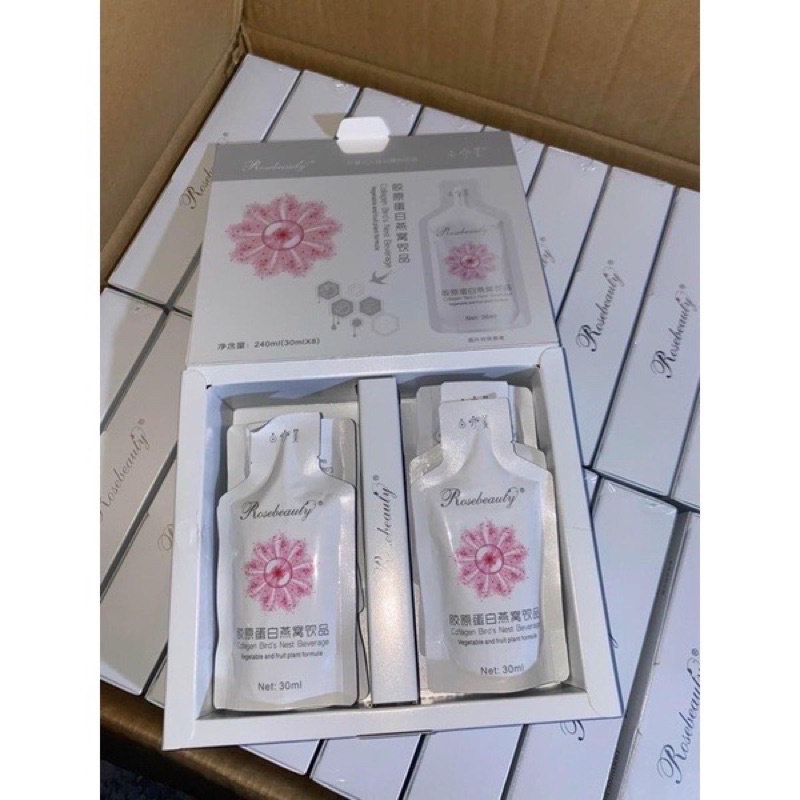 Nước Uống Trắng Da Yến Rose Beauty Collagen dạng túi