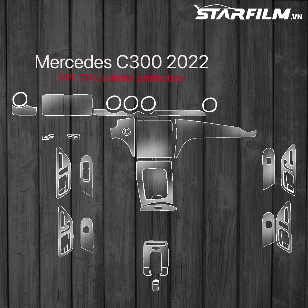 Mercedes C300 2022 PPF TPU chống xước tự hồi phục STARFILM