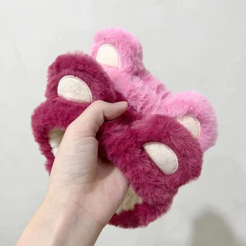 Băng Đô Cài Tóc Hình Tai Gấu Bông Màu Hồng Đáng Yêu