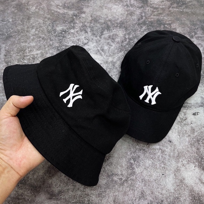 Mũ lưỡi trai NY + Bucket NY thời trang 100% cotton full tem tag | Được tặng kèm hộp MLB
