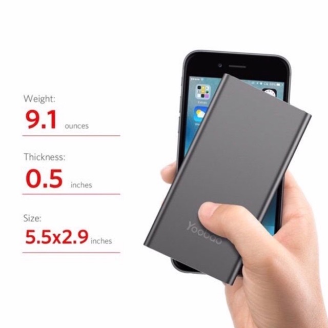 Pin dự phòng Yoobao 10000mAh Fast Charge Dual Input Chính Hãng - Bảo hàng 6 tháng
