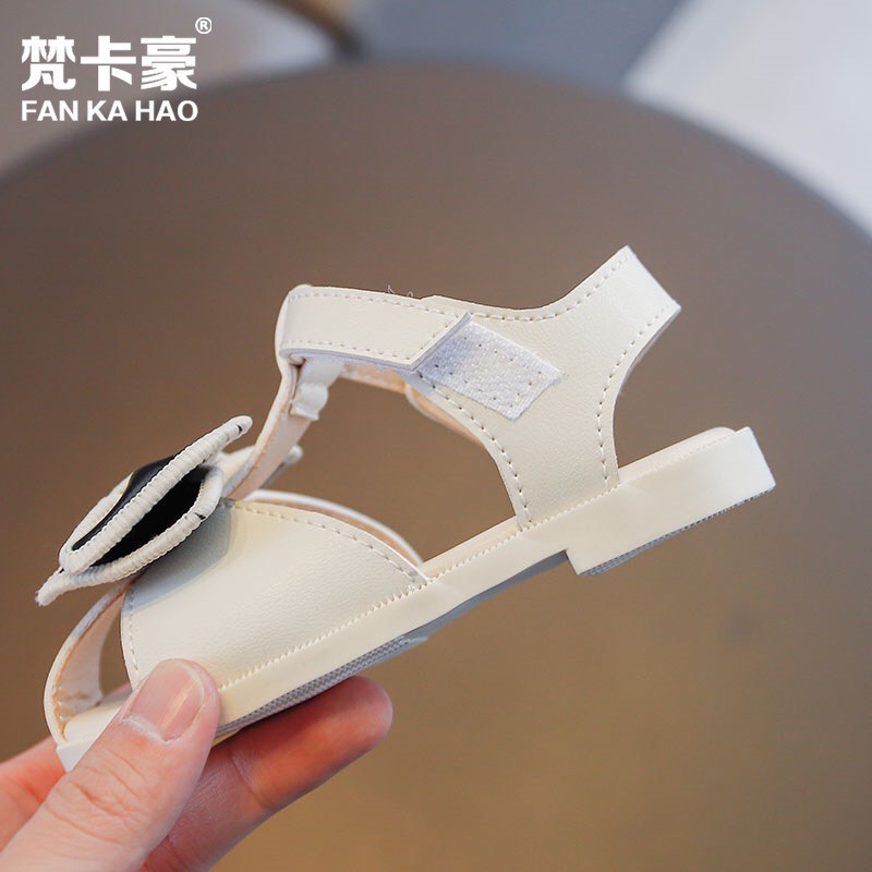 Sandal rọ cho bé gái đế chống trượt, gắn nơ xinh xắn thời trang hè fakahao , có quai dán 2- 8 tuổi Babybees (S112)